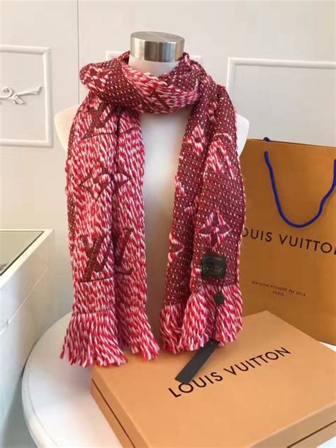 louis vuitton scarf red replica|louis vuitton scarf men's grey.